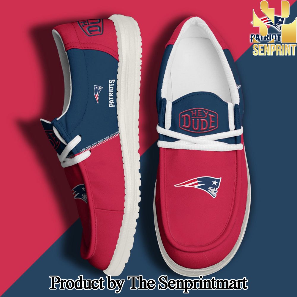 New England Patriots Football Hey Dude Canvas Loafer Shoes Custom Your Name Gifts For Fans SEN2411