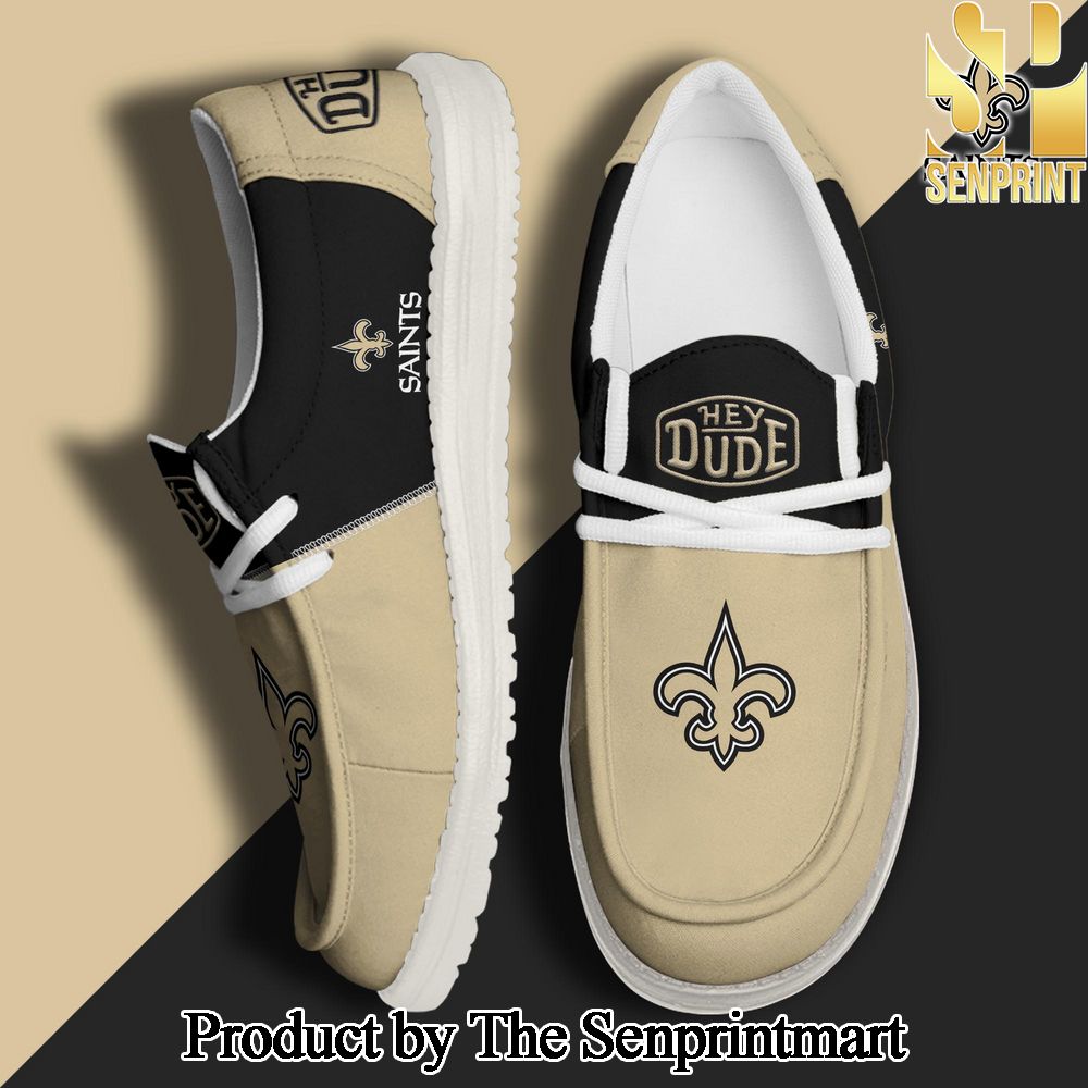 New Orleans Saints Football Hey Dude Canvas Loafer Shoes Custom Your Name Gifts For Fans SEN2409