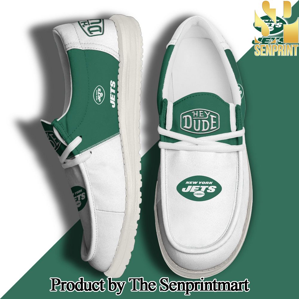 New York Jets Football Hey Dude Canvas Loafer Shoes Custom Your Name Gifts For Fans SEN2405