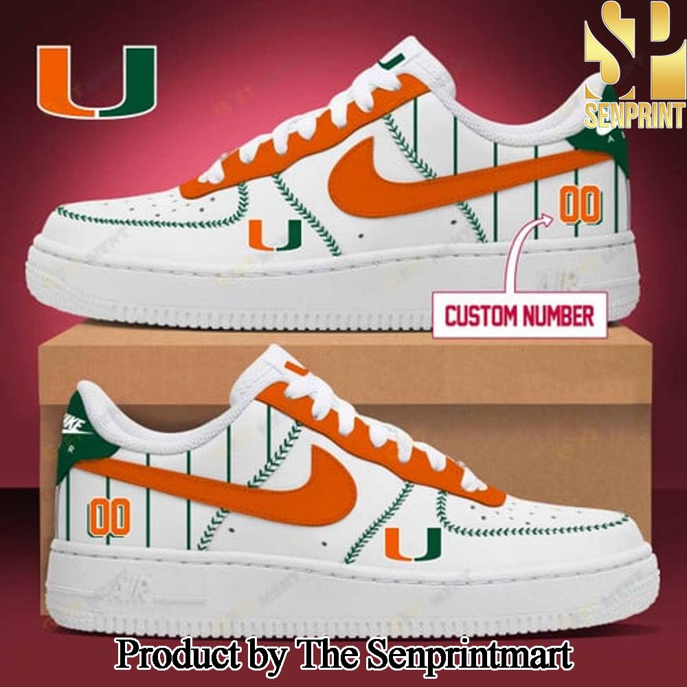 Personalized Miami Hurricanes Unisex Air Force Sneakers SEN2332