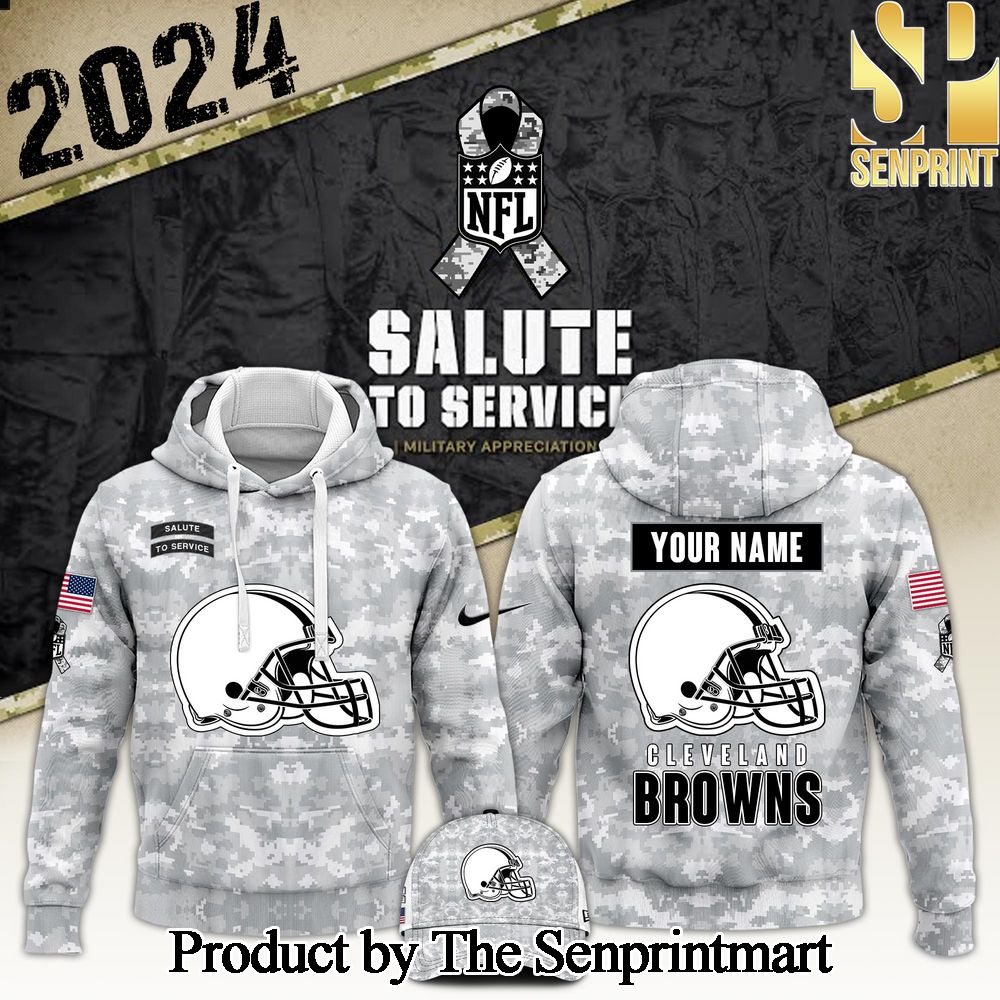 Cleveland Browns Arctic Camo 2024 Salute to Service Club Version 2024 For Sport Fan Hoodie SEN0220