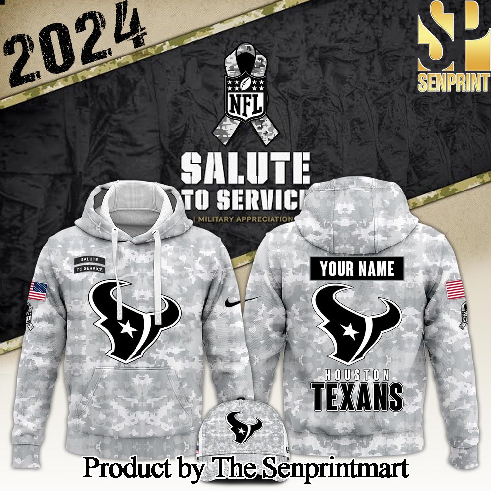 Houston Texans Arctic Camo 2024 Salute to Service Club Version 2024 For Sport Fan Hoodie SEN0223