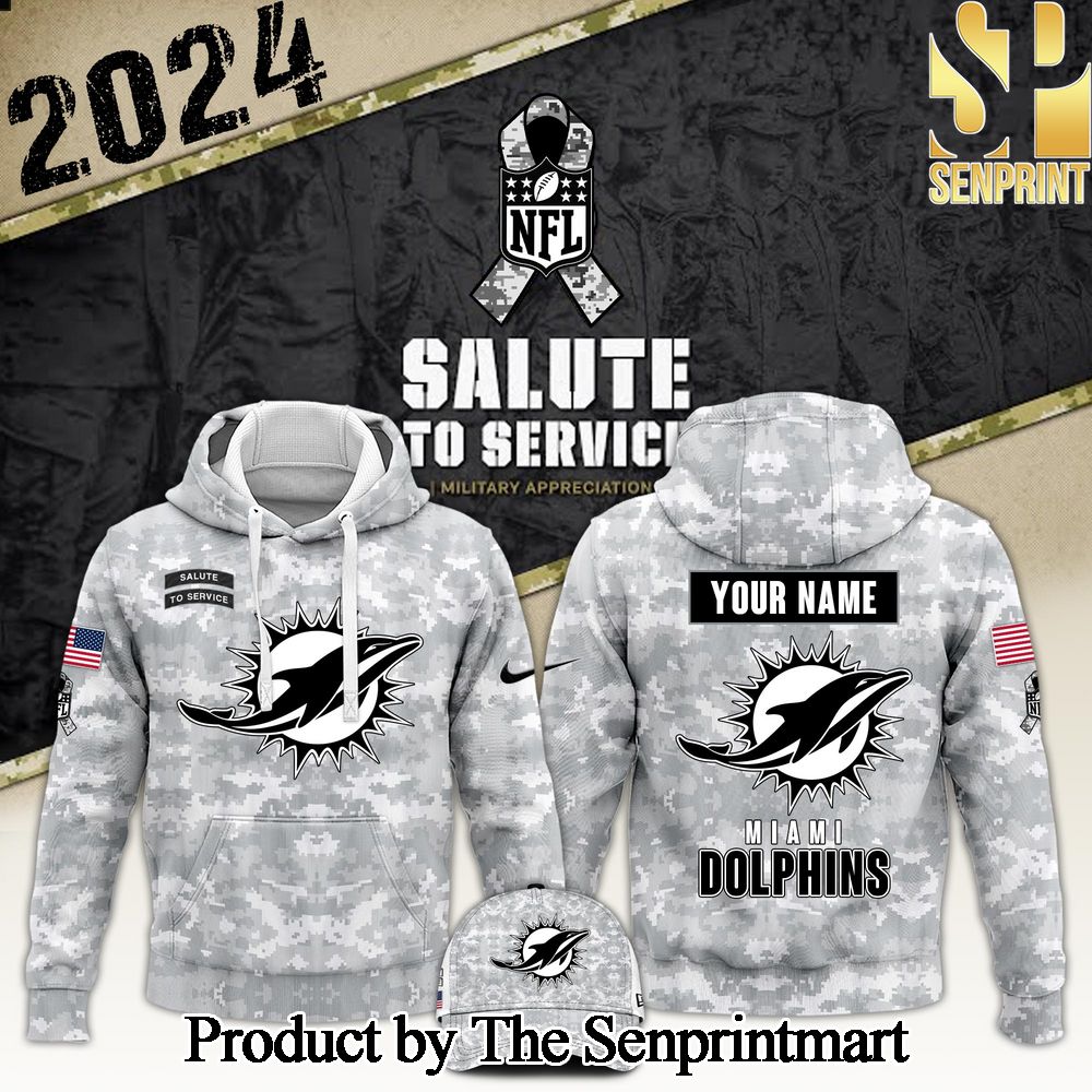 Miami Dolphins Arctic Camo 2024 Salute to Service Club Version 2024 For Sport Fan Hoodie SEN0226