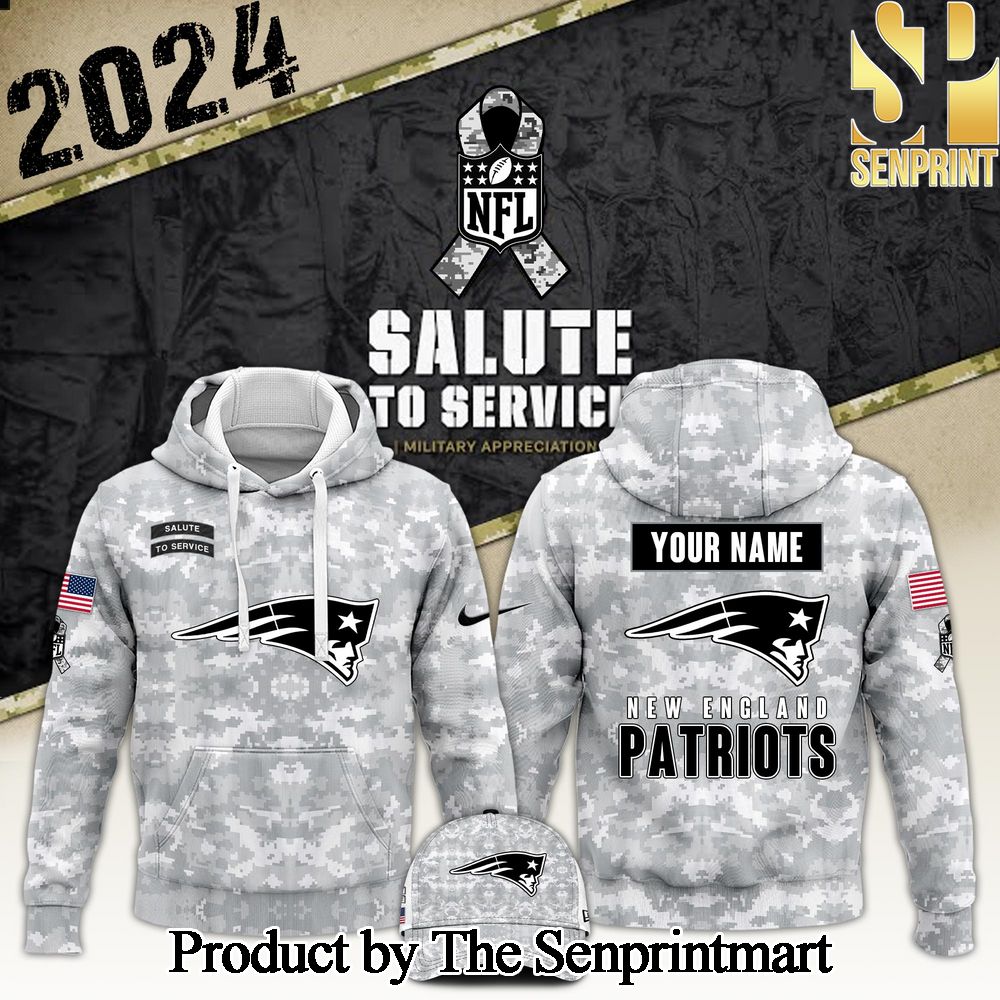 New England Patriots Arctic Camo 2024 Salute to Service Club Version 2024 For Sport Fan Hoodie SEN0228