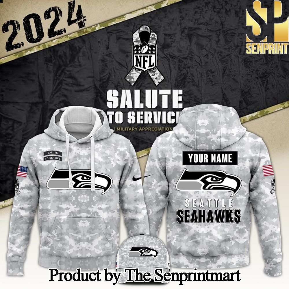 Seattle Seahawks Arctic Camo 2024 Salute to Service Club Version 2024 For Sport Fan Hoodie SEN0230