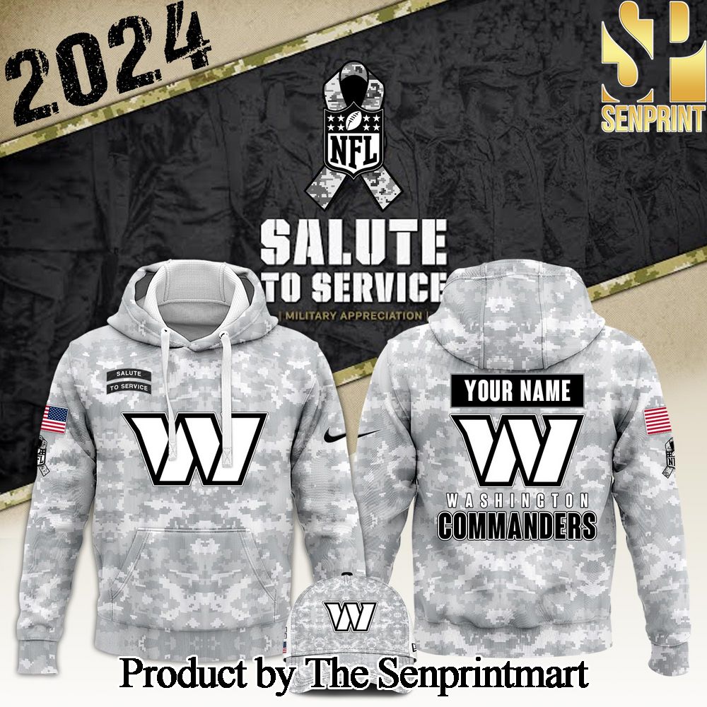 Washington Commanders Arctic Camo 2024 Salute to Service Club Version 2024 For Sport Fan Hoodie SEN0237