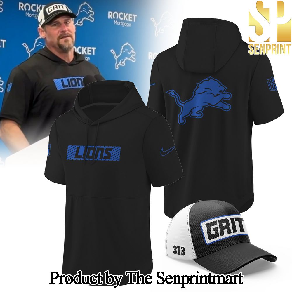 Detroit Lions Dan Campbell New Short New Style Full Print Hoodie 2024 SEN0336