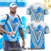 Detroit Lions Pro Standard Black Mash Up New Outfit Full Printed T-Shirt SEN0333