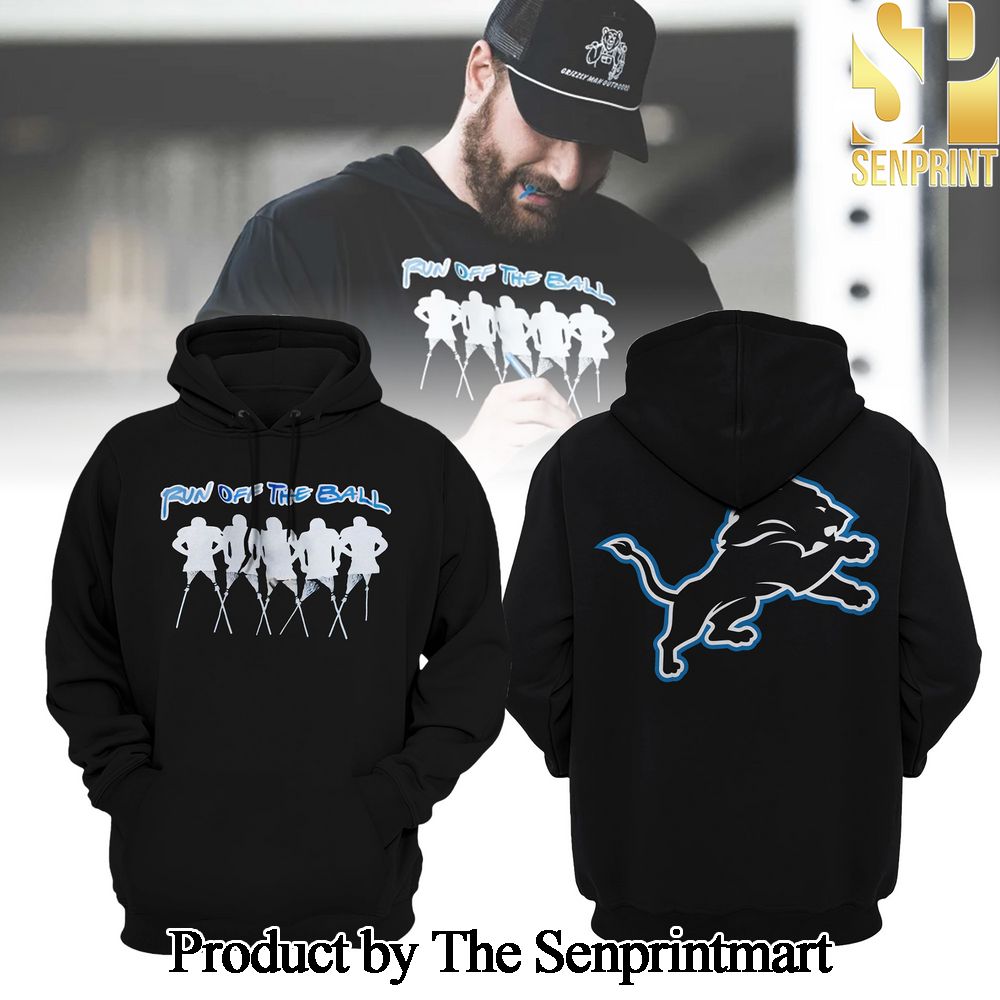 Detroit Lions Run Off The Ball Limited New Style Full Print Hoodie SEN0349