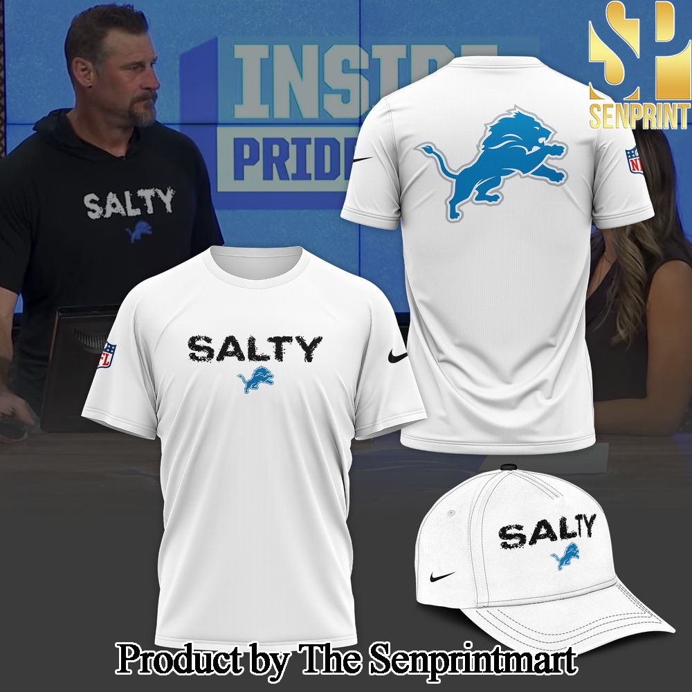 Detroit Lions SALTY Black For Sport Fan Full Printed T Shirt SEN0351