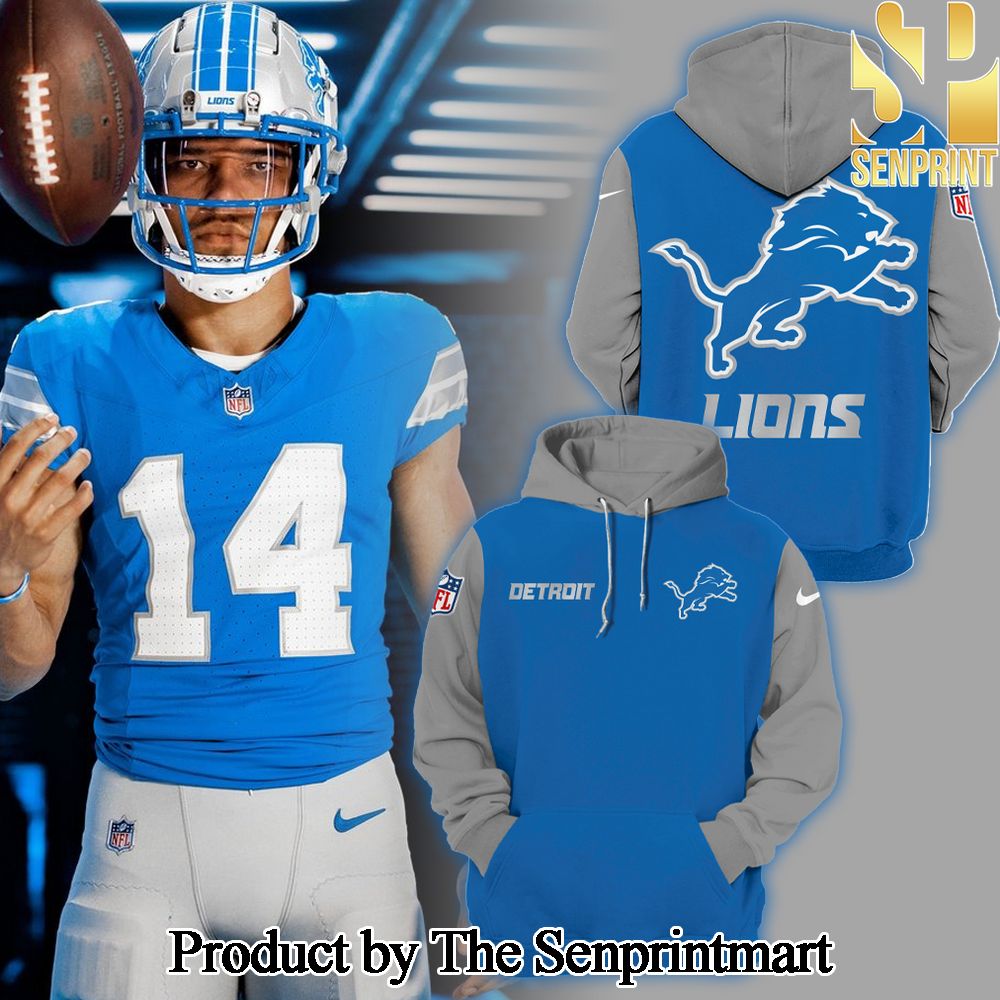 National Football League Detroit Lions 2024 Blue Throwback THE CLASSIC Ver2 Limited Hoodie SEN0456