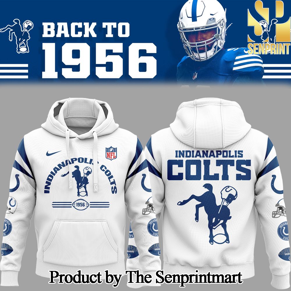 National Football League Indianapolis Colts Throwback White Hoodie SEN0423