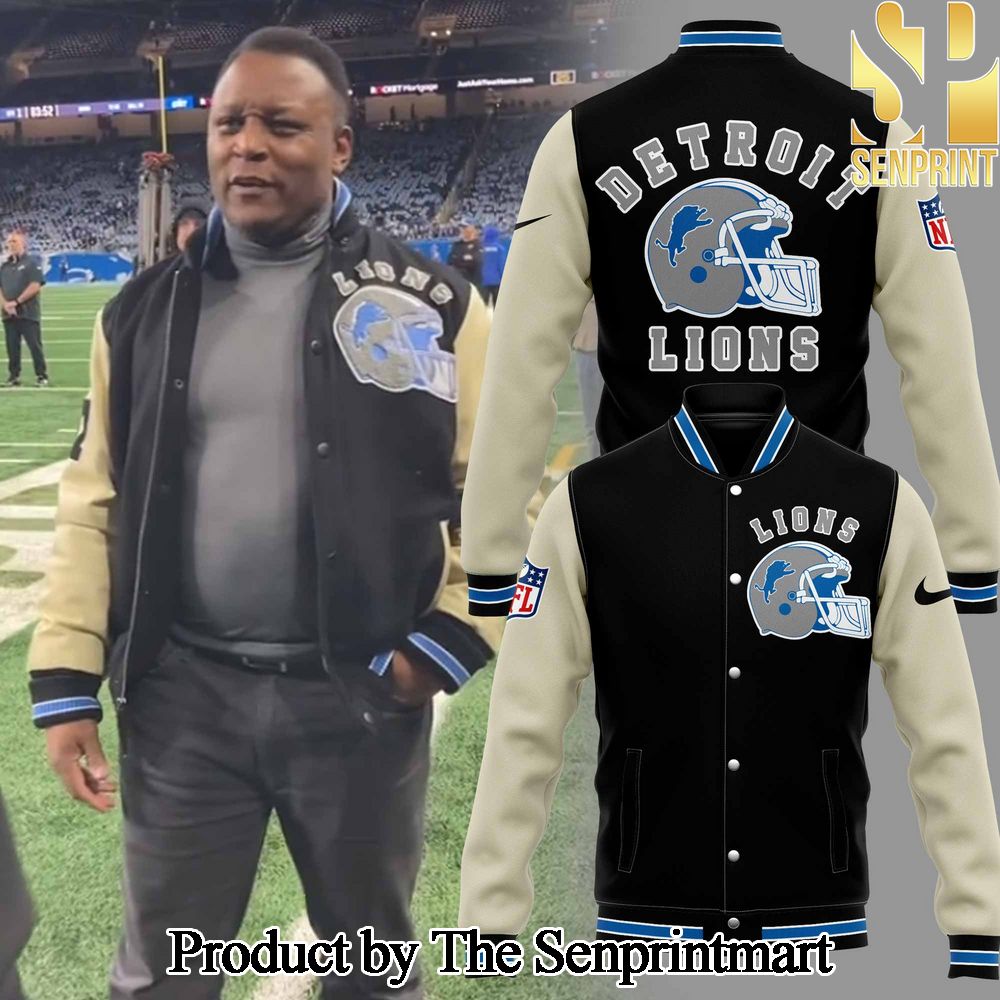 Barry Sanders Detroit Lions L NFL For Fans 3D Bomber Jacket SEN0635