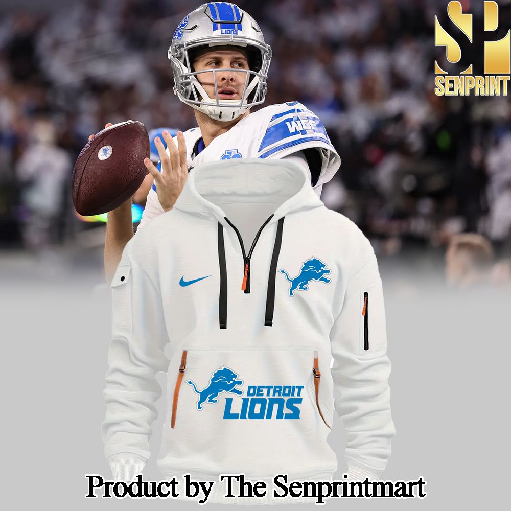 Detroit Lions Half Zip For Fans Full Printing Hoodie 2024 SEN0614