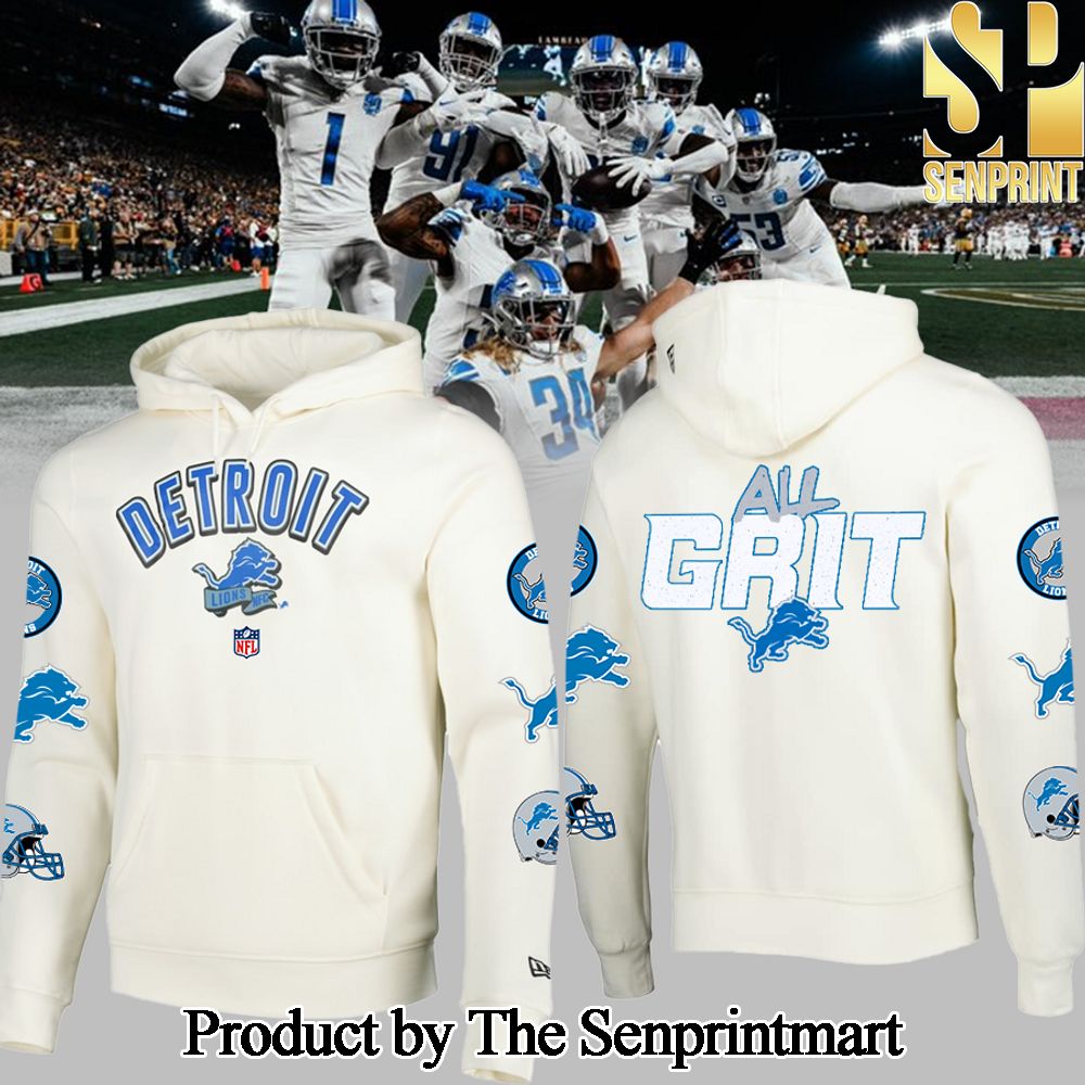 Detroit Lions L Football team For Fans Full Printing Hoodie White SEN0672