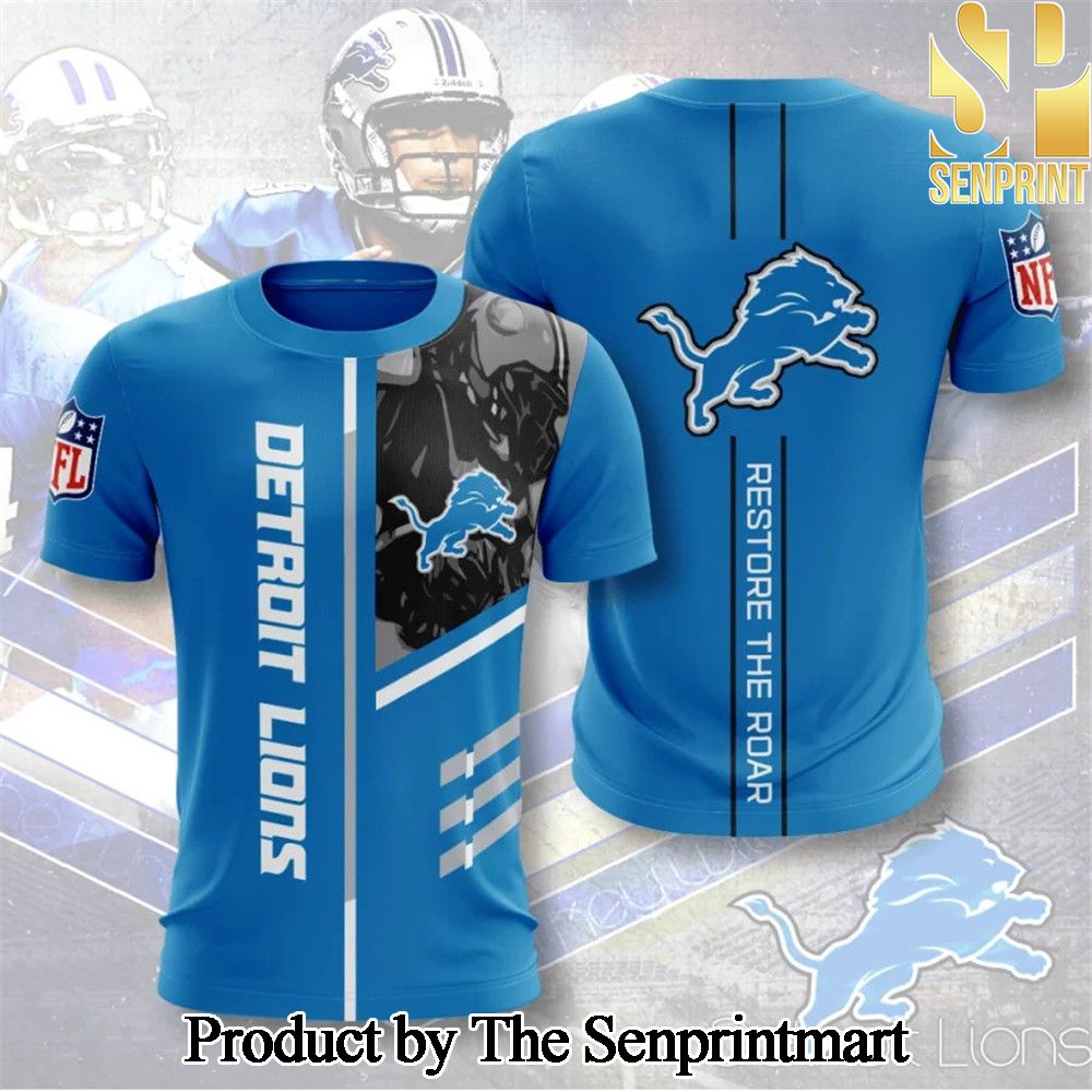 Detroit Lions L Football team Full Printed Classic Tshirts SEN0682