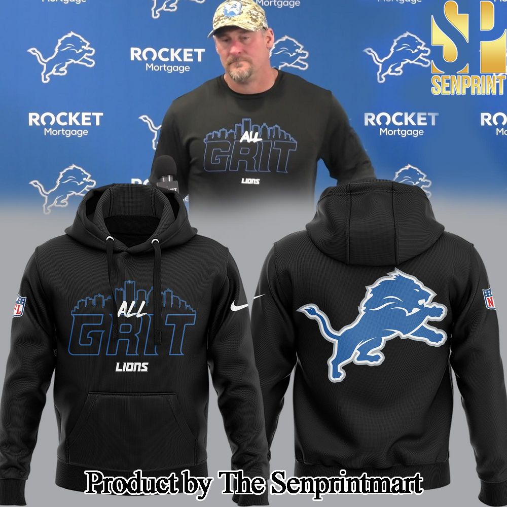 Detroit Lions L NFL 2024 ALL GRIT For Fans Full Printing Hoodie SEN0633