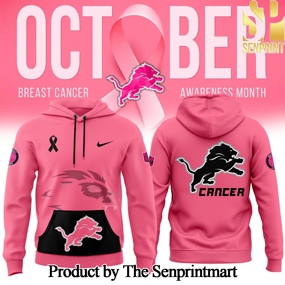 Detroit Lions Women’s Breast Cancer Awareness Crucial Catch Fanfare Hoodie – Pink SEN0727