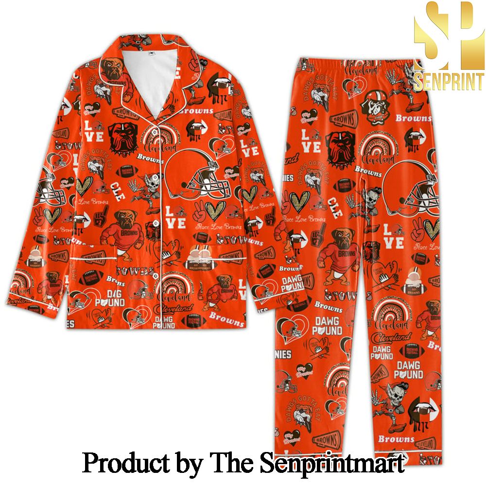 Cleveland Browns NFL Button Down Pajamas SEN0717