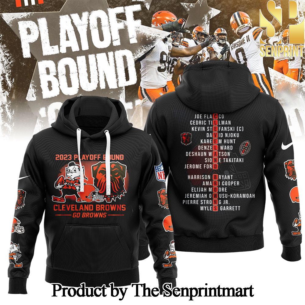 Cleveland Browns NFL Heather Charcoal NFL Playoffs Unique All Over Printed Hoodie SEN0746