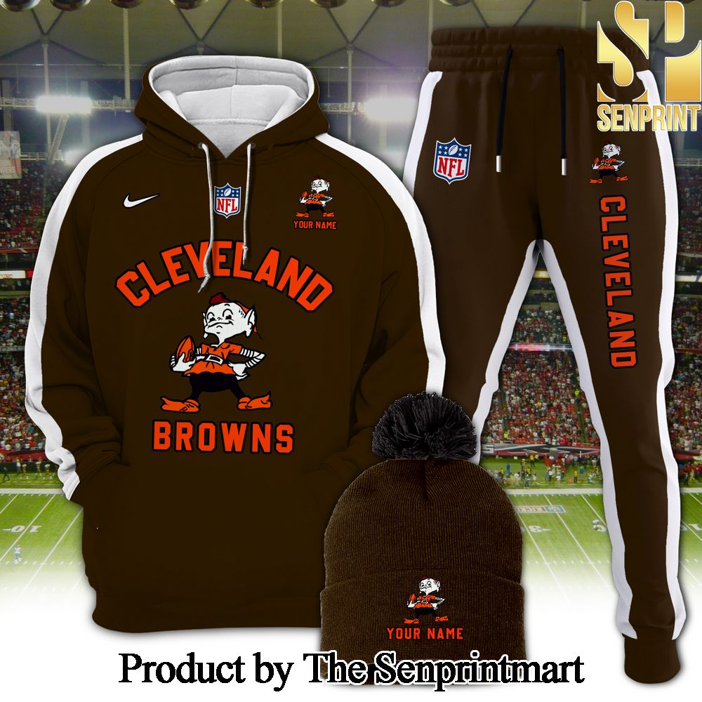 Cleveland Browns NFL Personalized Combo Hoodie Set and Bobble Hat Football Fan’s SEN0757