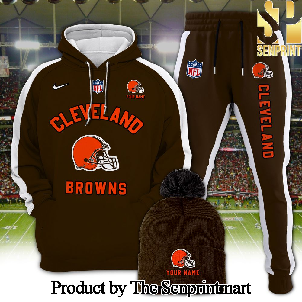 Cleveland Browns NFL Personalized Combo Hoodie Set and Bobble Hat Football Fan’s SEN0758