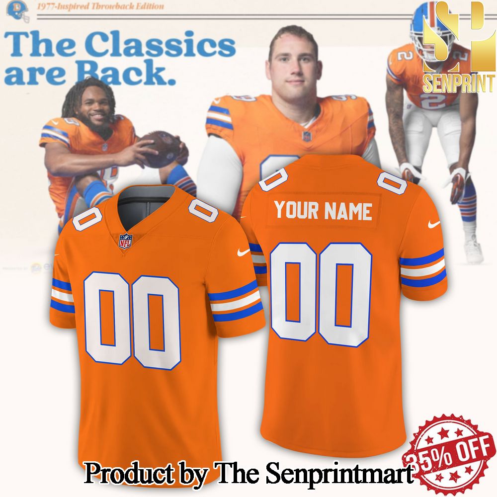 Denver Broncos 1977 Throwback Unique All Over Printed Jersey SEN0769