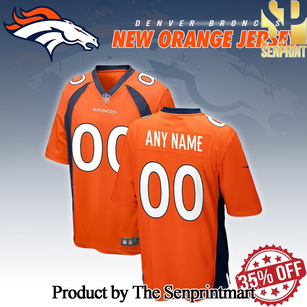 Denver Broncos Game Retired Player Orange Unique All Over Printed Jersey 2024 SEN0772