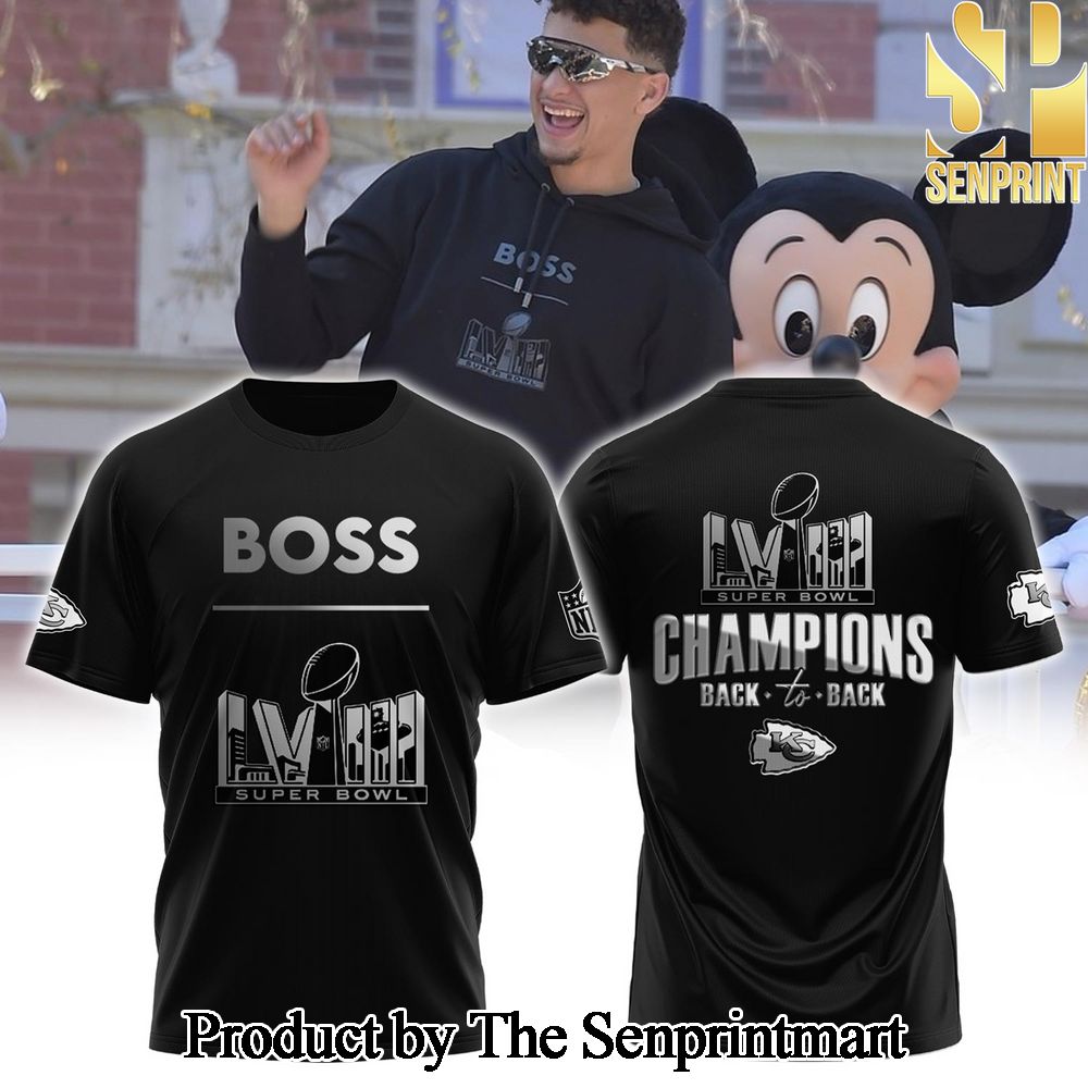 Kansas City Chiefs Super Bowl LVIII Boss Tshirt Black SEN0810