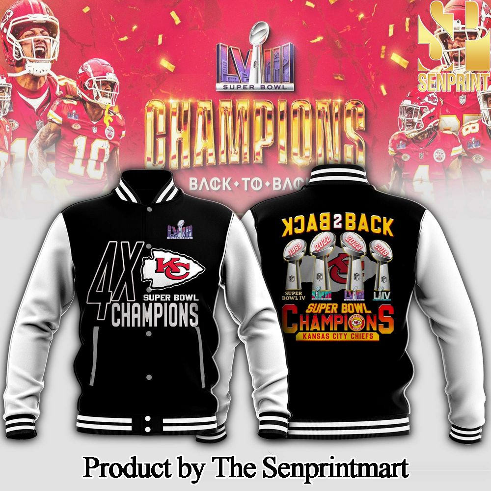 Kansas City Chiefs Super Bowl LVIII Champions Baseball Jacket SEN0813