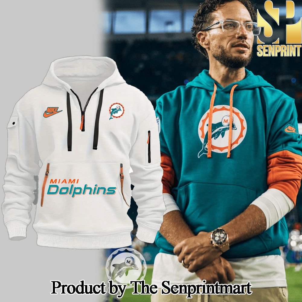 Miami Dolphins 2024 Unique Full Printed Half Zip Hoodie SEN0871