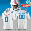 Ole Miss Rebels White and Powder Blue Custom Jersey SEN1337