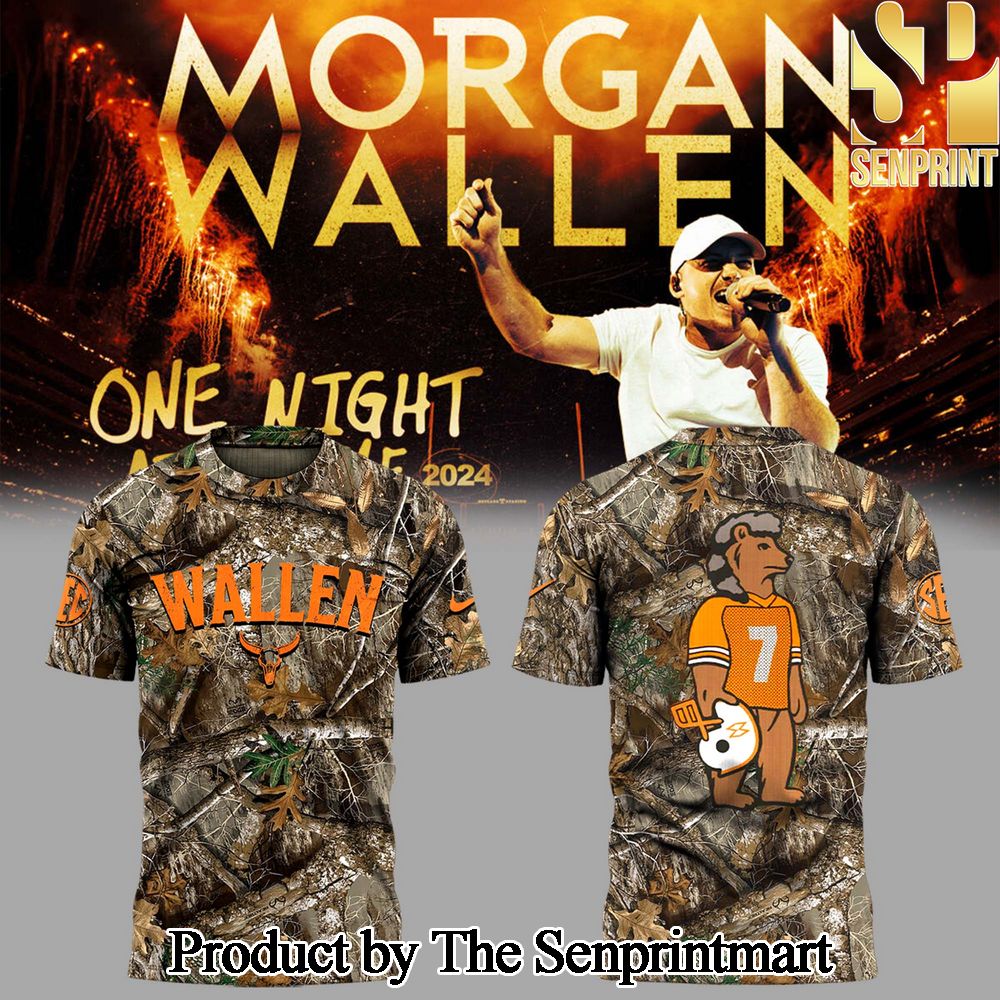 Tennessee Volunteers x Morgan Wallen Realtree For Sport Fans All Over Printed Camo TShirt SEN1111