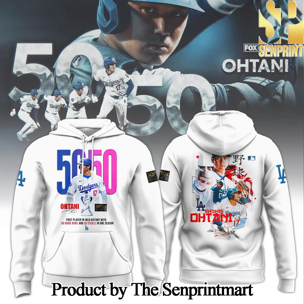 Los Angeles Dodgers Ohtani 50 and 50 Homeruns and Steals For Fans All Over Printed Hoodie SEN1482