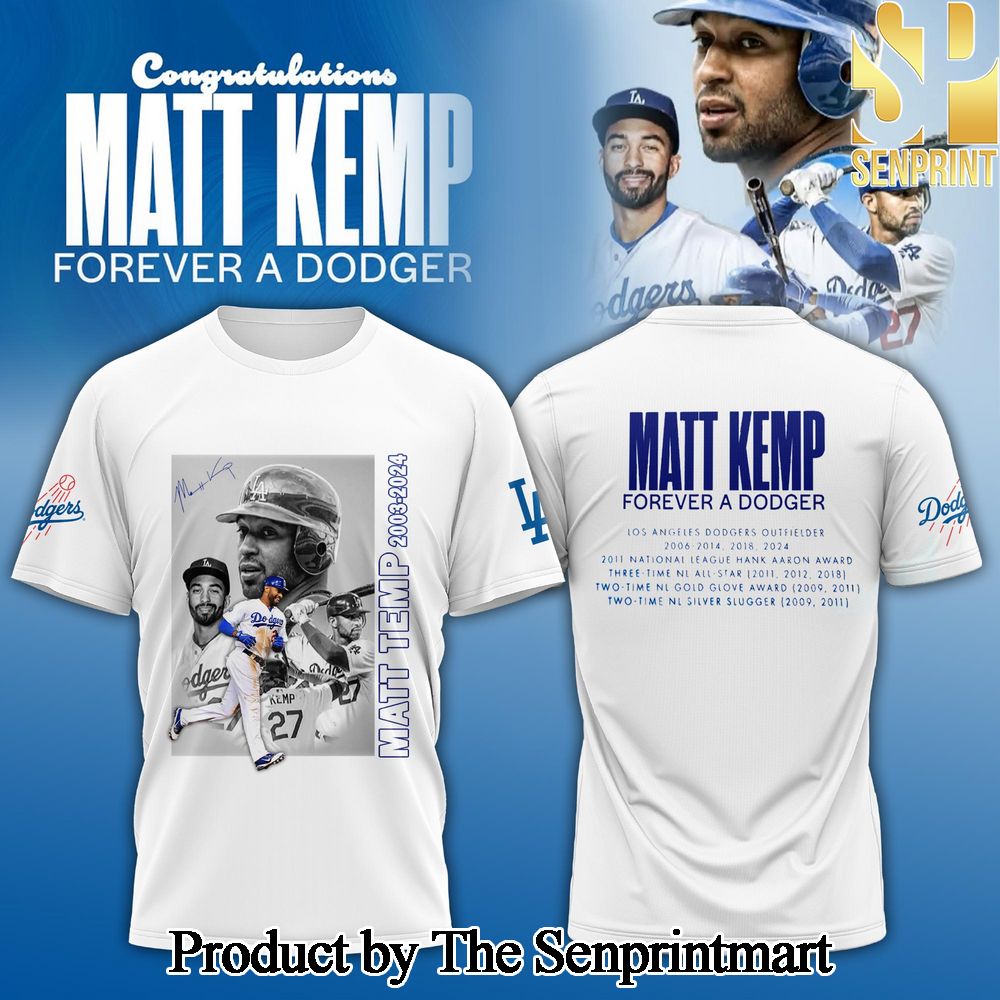 Los Angeles Dodgers Thank You Matt Kemp Classic Full Printing Shirt SEN1486