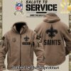 New Orleans Saints Mens Bearskin Hoodie Winter Salute to Service Veterans SEN1610