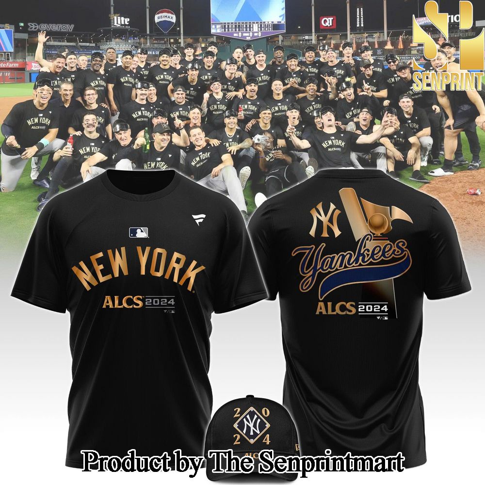 New York Yankees Black 2024 American League Division Series Champions Locker Room T Shirt SEN1566