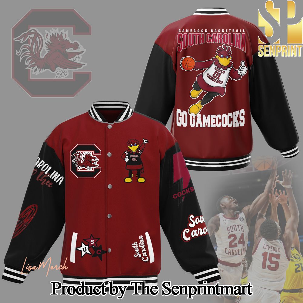 South Carolina Gamecocks For Fans All Over Printed Baseball Jacket SEN1461