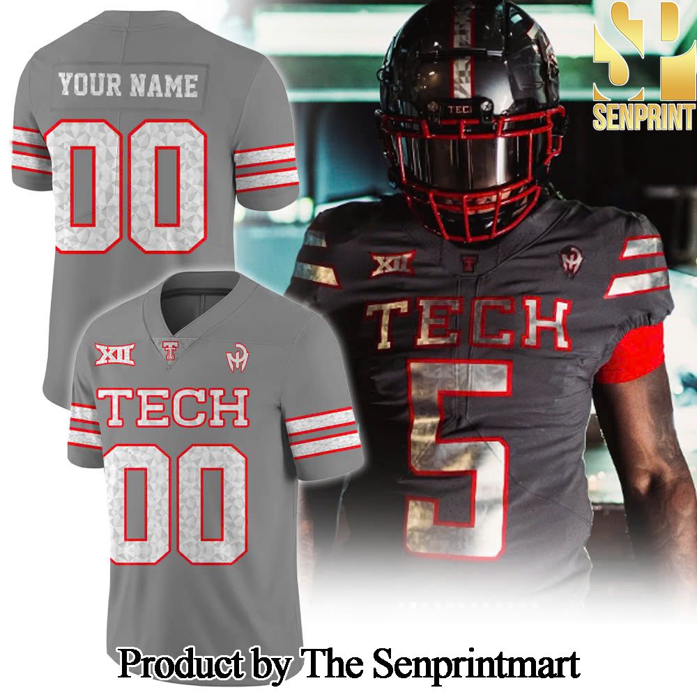 Texas Tech Football Galvanized Custom Football Jersey SEN1622