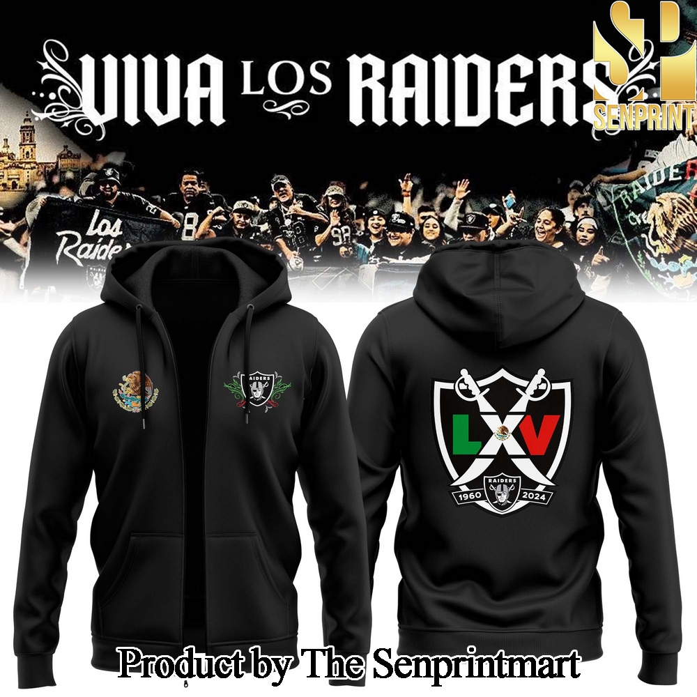 2024 Las Vegas Raiders Mexico’s Independence Day Zip Hoodie SEN1947