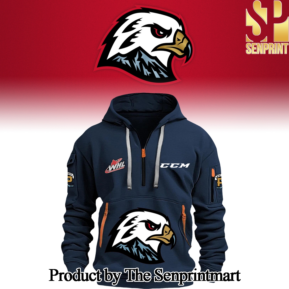 2024 Portland Winterhawks For Sport Fans Half Zip Hoodies SEN1845