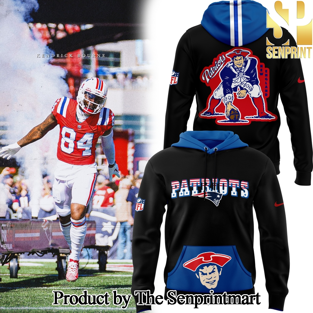 Black Throwback New England Patriots Rewind Club Hoodie SEN2025