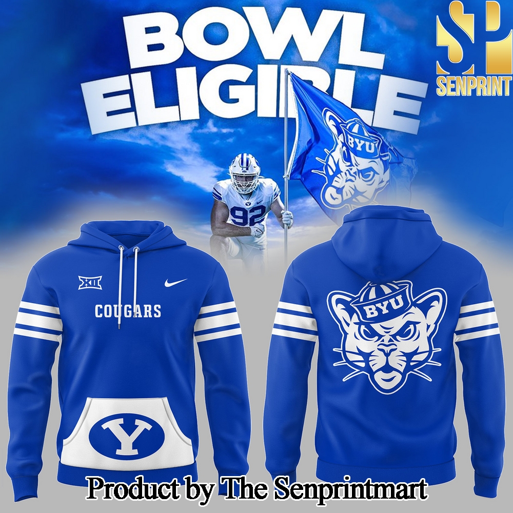 BYU Cougars NCAA Big12 Full Printed Unisex Blue Hoodie SEN2178