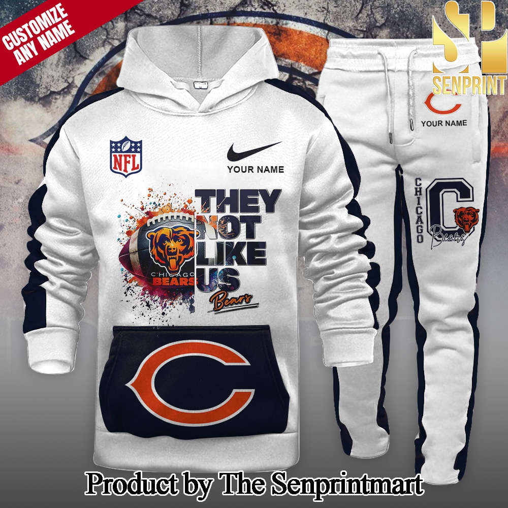 Chicago Bears Pattern Full Printed Hoodie Set SEN2191