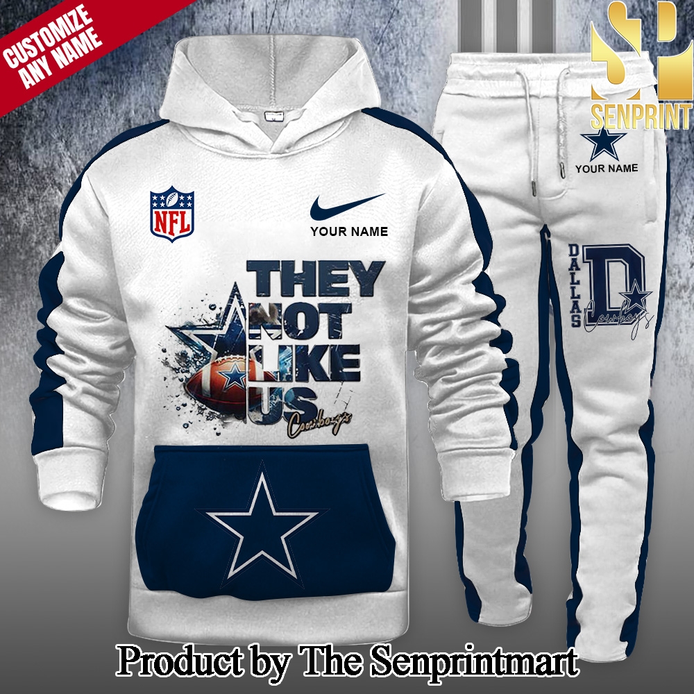 Dallas Cowboys Pattern Full Printed Hoodie Set SEN2201