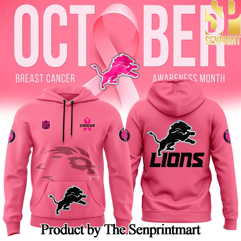 Detroit Lions 2024 Breast Cancer Awareness Gift Ideas Full Print Hoodie SEN2045