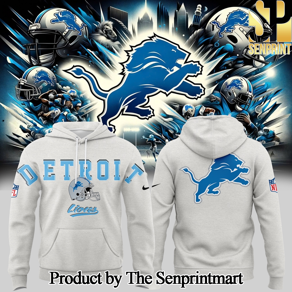 Detroit Lions Gift Ideas 3D Gray Hoodie SEN2047