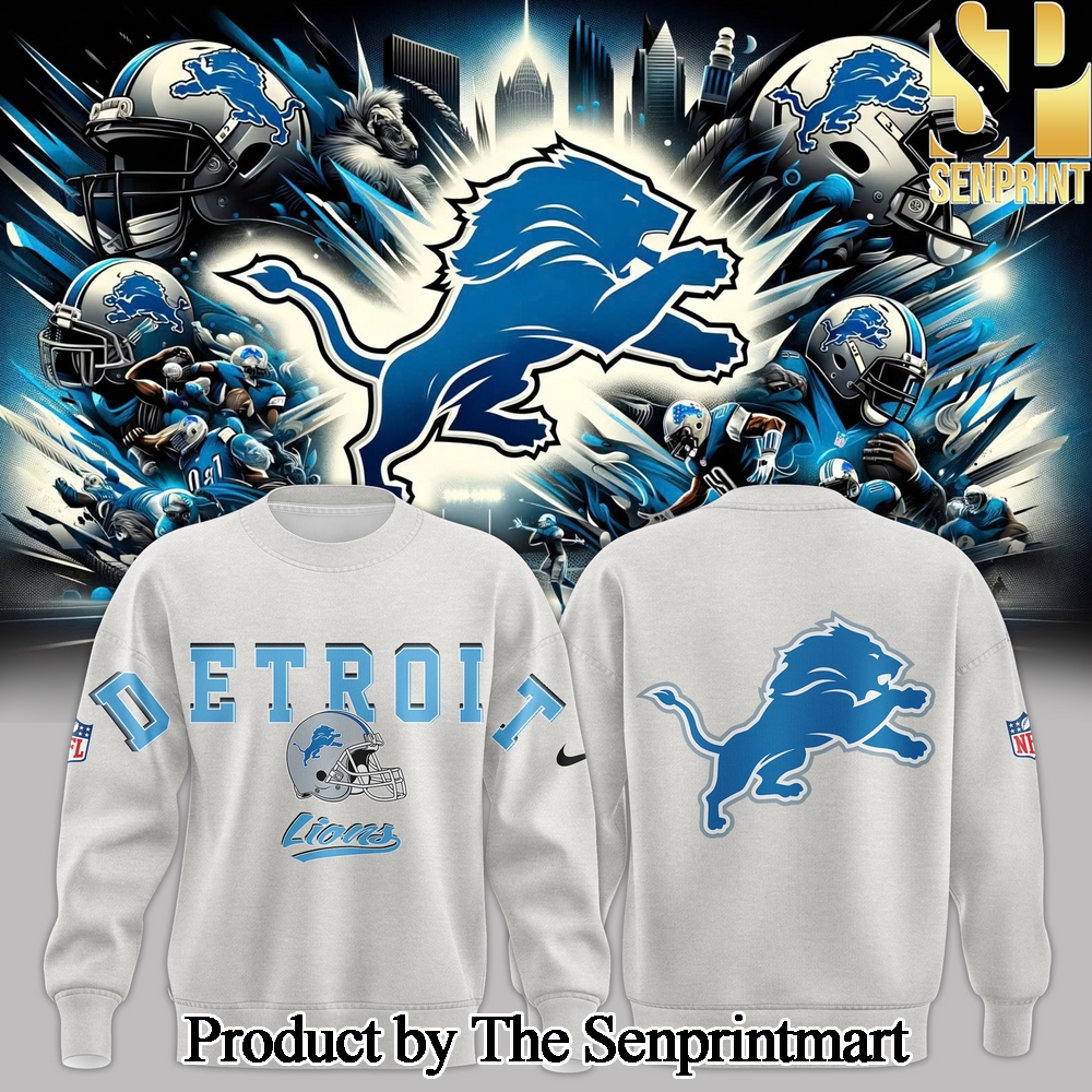 Detroit Lions Gift Ideas 3D Gray Sweatshirt SEN2049