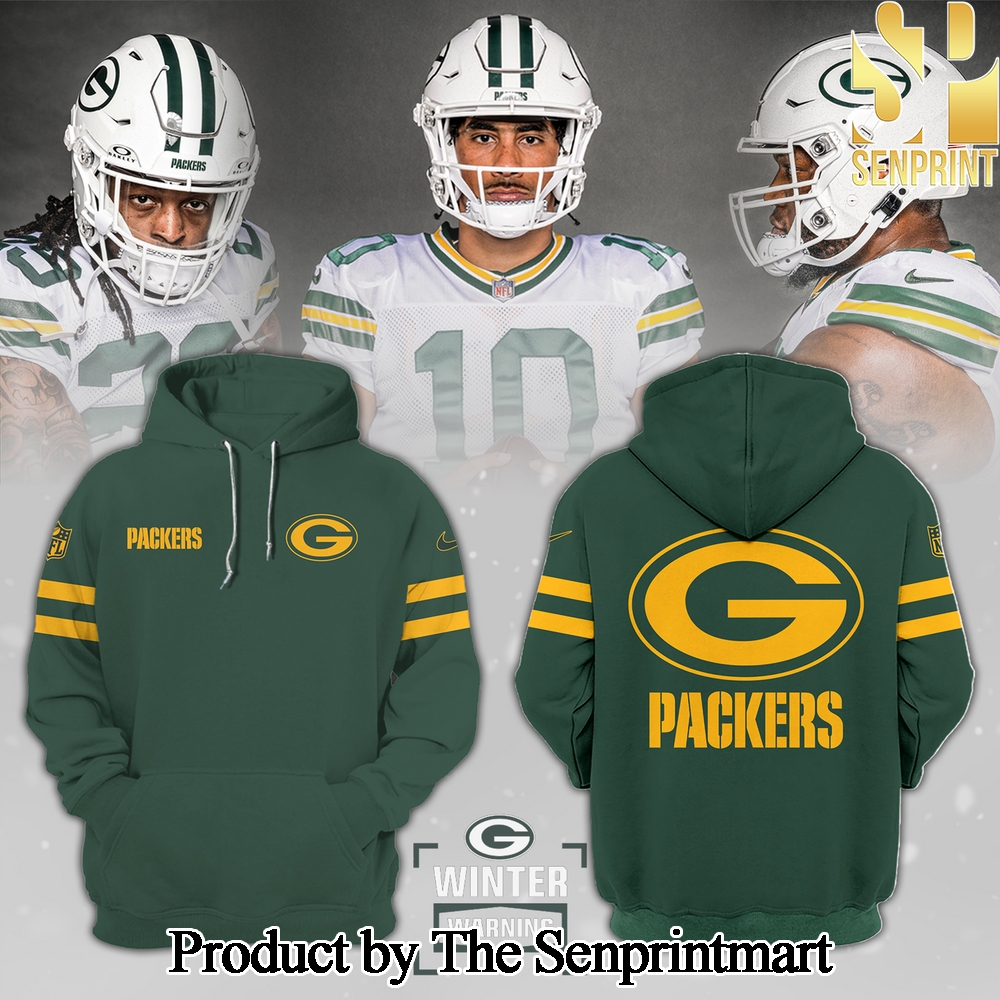 Green Bay Packers 2024 Winter Warning For Sport Fans All Over Printed Green Hoodie SEN2079