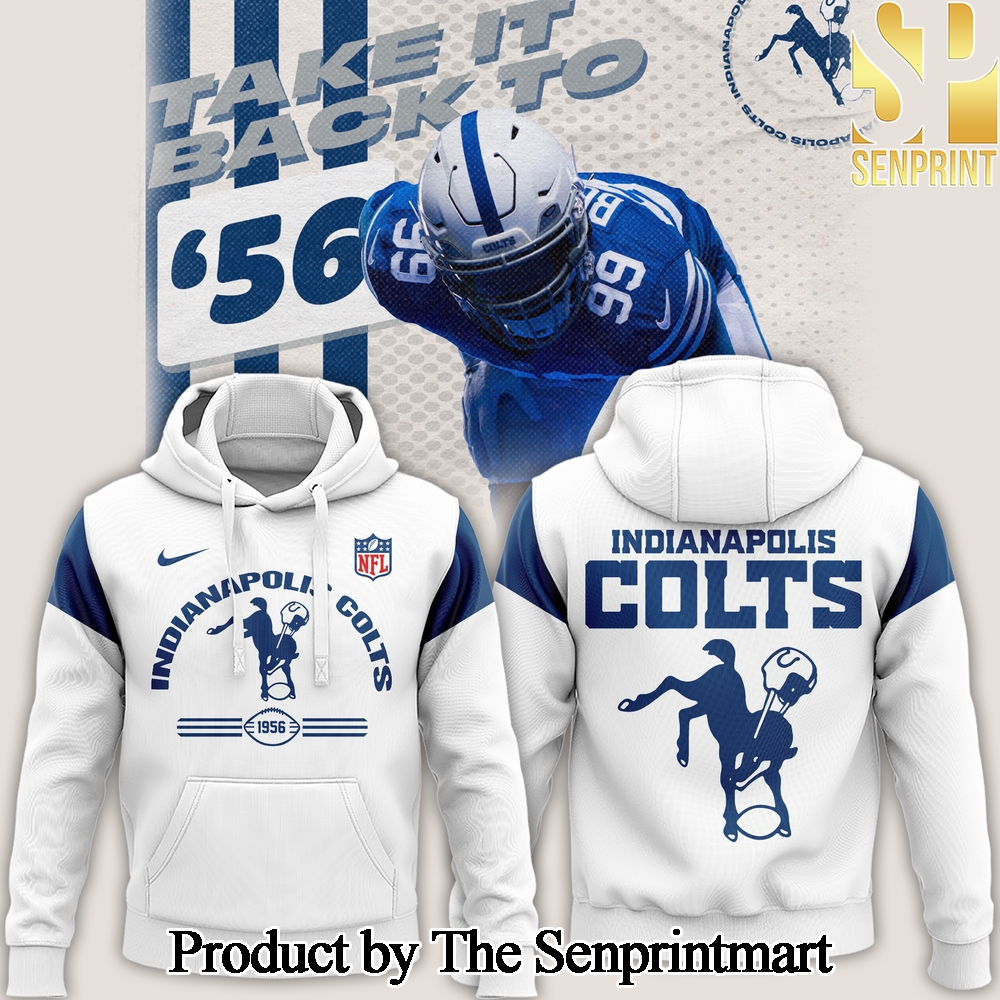 Indianapolis Colts NFL Throwback For Fans All Over Print White Hoodie SEN1968